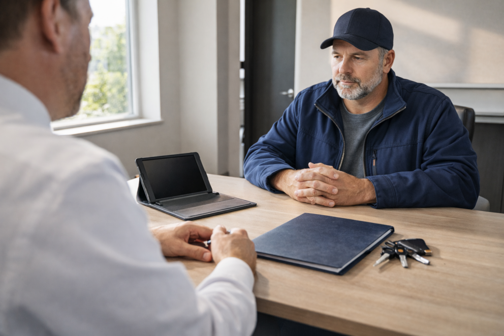 Meeting to finalize truck financing