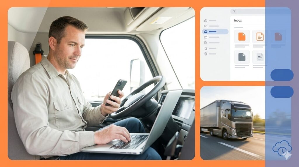 Trucker manages IRS Schedule 1 and Form 2290 documentation via mobile devices.