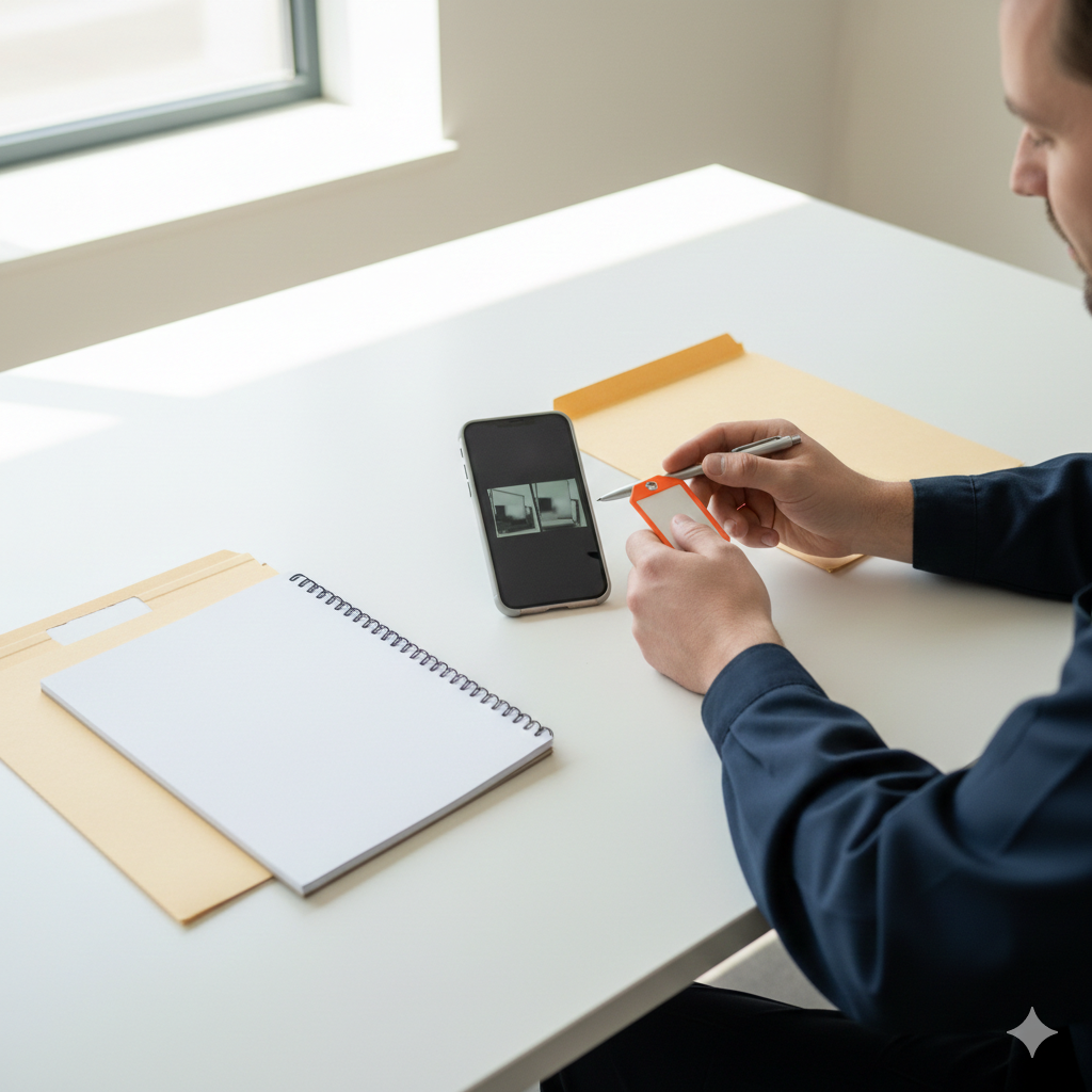 Person using a tablet for IRS form 2290 filing preparation